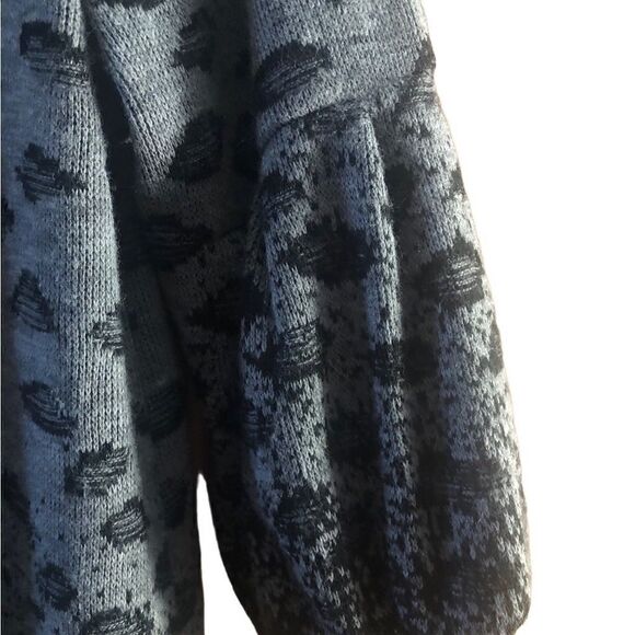 Andrea Lieu Collection Leopard Print Ruffle Collar Knit Sweater Jacket Size L - Picture 4 of 6